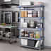Thumbnail image #2 for Millenia 48 Inch Wide x 18 Inch Deep x 86 Inch High 5-Shelf Stationary Polymer Shelving Starter Unit, Gray
