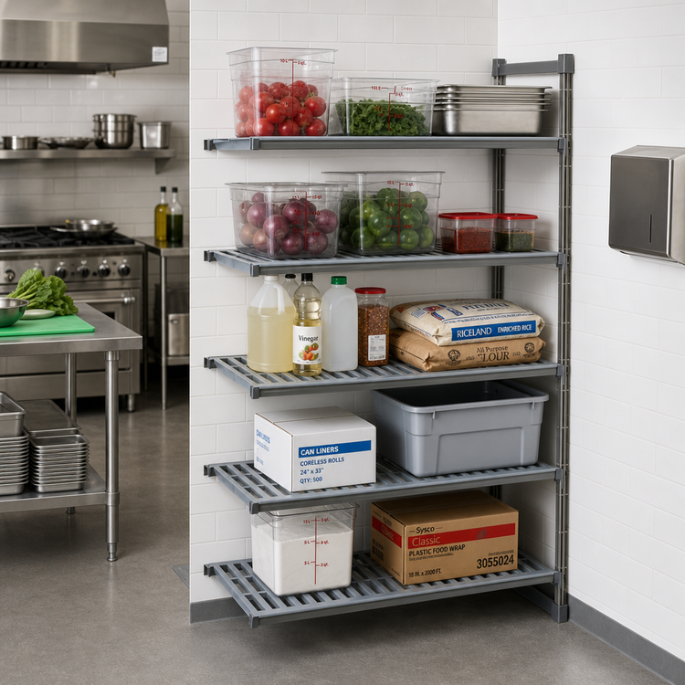 Product image #2 for Cambro Camshelving Basics Plus 5-Tier Vented Polymer Shelving Add-On Unit, 21-Inch Deep x 42-Inch Wide x 64-Inch High, Brushed Graphite