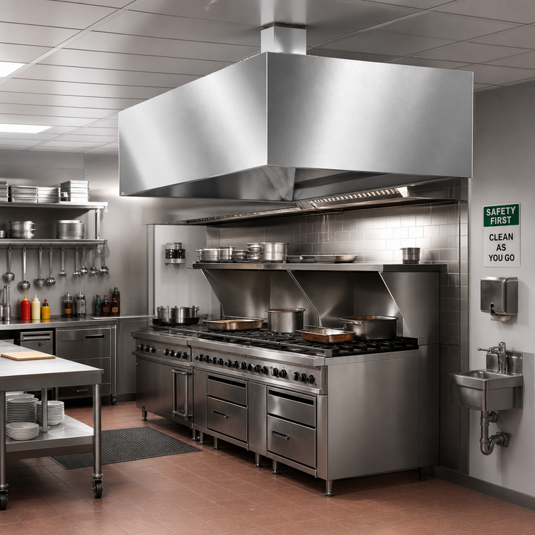Product image #2 for SpecAir 48" x 48" Ceiling-Mount Condensate Hood with 12" x 12" Exhaust Collar