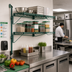 Thumbnail image #2 for Quantum Cantilever Double-Shelf Wall-Mount Wire Shelving Unit, 54 x 14 Inches, Green Epoxy Antimicrobial Finish
