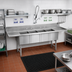 Thumbnail image #2 for Advance Tabco 4-Compartment Sink with 24-Inch Left & Right Drainboards, 128-Inch Overall Length
