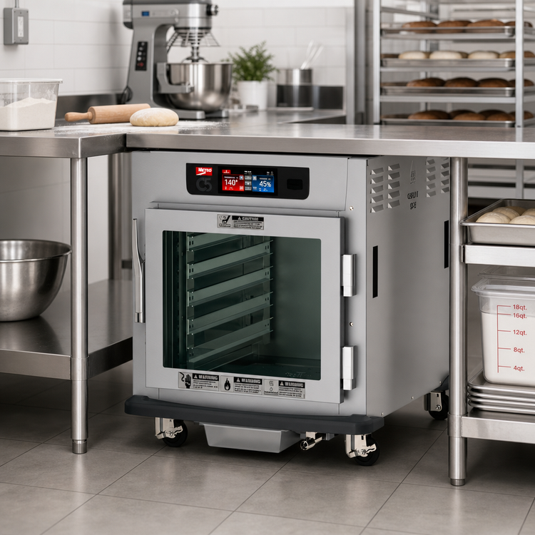 Product image #2 for Metro C5 9 Series Controlled Humidity Heated Holding and Proofing Cabinet, Undercounter Mobile, 10-Pan, Stainless Steel, Clear Double Glass Door