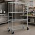 Thumbnail image #2 for Metro Super Erecta 4-Shelf Wire Stem Caster Cart, Chrome Finish, 60 x 18 x 69 Inches