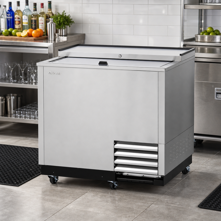 Product image #2 for Turbo Air Super Deluxe 36-3/4-Inch Stainless Steel Glass Chiller & Froster with Sliding Lid and Self-Cleaning Condenser