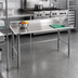 Thumbnail image #2 for Spec-Master 48 Inch x 24 Inch 14-Gauge Stainless Steel Work Table with 4-1/2 Inch Backsplash and Tubular Base