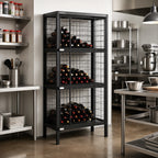 Thumbnail image #2 for Eagle Group BW1448BL-SC 48-Inch Black 3-Tier Bulk Wine Storage Unit with Hinged Security Doors, 240-Bottle Capacity
