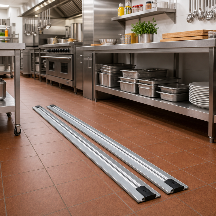 Product image #2 for Quantum Single Unit Floor Track Assembly Kit with 2 x 11 Ft V-Groove Aluminum Tracks