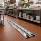 Thumbnail image #2 for Quantum QVTRK-2-132EST Single Unit Floor Track Assembly Kit, 2 x 11-Foot V-Groove Aluminum Tracks with End Stop Hardware