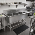 Thumbnail image #2 for John Boos Pro-Bowl 3PB20-1D18R 3-Compartment Stainless Steel Sink, 20" x 20" x 12" Bowls, 18" Right Drainboard, 10" Backsplash, 16-Gauge