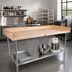 Thumbnail image #2 for John Boos 108 x 36-Inch Baker's Top Wood Work Table with Adjustable Stainless Steel Undershelf