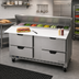 Thumbnail image #3 for Beverage-Air Two-Section Sandwich Prep Table Refrigerator with 4 Drawers, 16 Pan Capacity, and 17-Inch Cutting Board