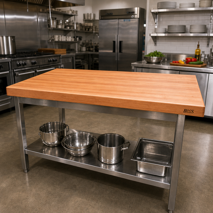 Product image #2 for Boos Block American Cherry Full-Length Rail Edge Grain Kitchen Countertop, 36 x 30 x 1-1/2 Inches, Varnique Finish