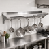 Thumbnail image #2 for John Boos Stallion Wall-Mounted Stainless Steel Pot Rack Shelf with 5 Hooks, 60W x 18D x 13H