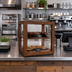 Thumbnail image #3 for KoolMore Rear-Open Countertop Bakery Display Case with 2 Tempered-Glass Shelves, Dark-Wood Finish, 1.0 Cu. Ft.
