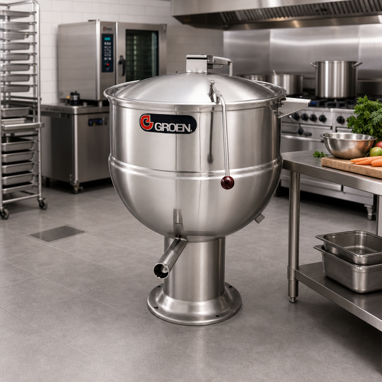 Product image #2 for Groen PT-40 40-Gallon Direct Steam Steam Kettle with Pedestal Base