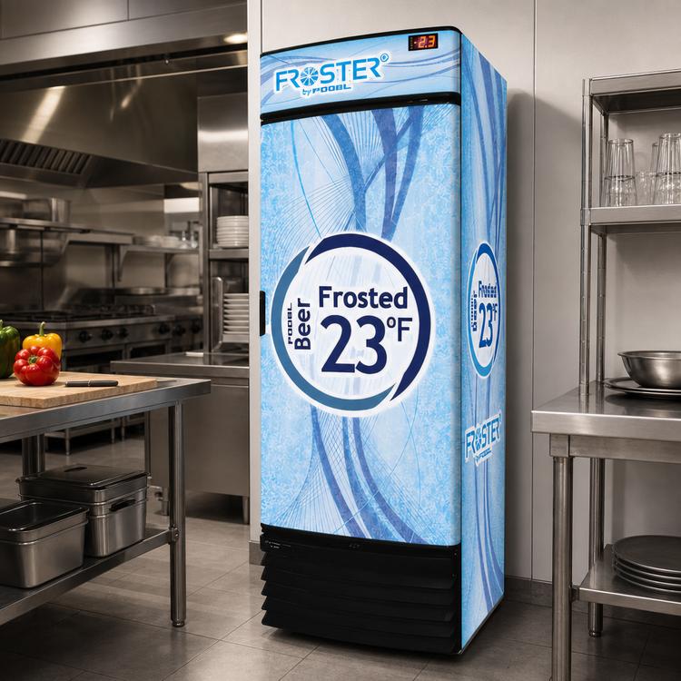 Product image #2 for Fogel Vertical Beer Froster, 1-Section, 18 Cu. Ft., Solid Hinged Door, Bottom-Mount Self-Contained Refrigeration