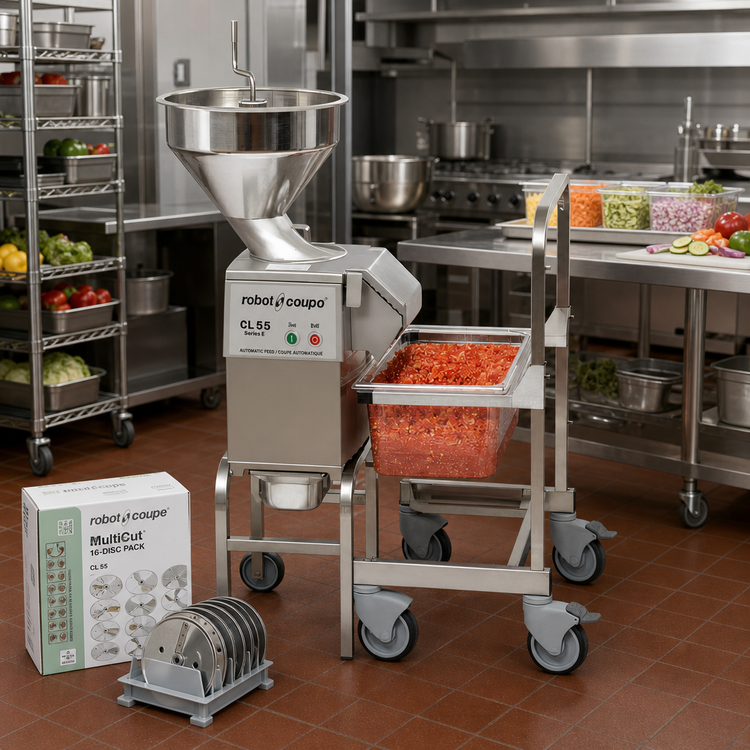 Product image #2 for Robot Coupe CL55WS READY Commercial Vegetable Prep Workstation with 16-Disc MultiCut Pack, Floor Model, 2.5 HP, 120V