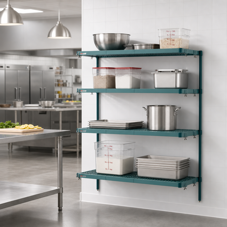 Product image #2 for Super Erecta Pro Add-On Shelving Unit with Removable Polymer Shelf Mats, 21"W x 60"D x 63"H