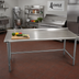 Thumbnail image #2 for Eagle Spec-Master 84 Inch x 30 Inch 14 Gauge 300 Series Stainless Steel Work Table with 1-1/2 Inch Rear Upturn and Galvanized Base