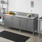 Thumbnail image #2 for John Boos EBHS6R5-30108 Enclosed Stainless Steel Work Table with Hinged Doors, 108 in. W x 30 in. D, 16-Gauge 300-Series Top, 5-Inch Backsplash