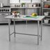 Thumbnail image #2 for Advance Tabco 48-Inch x 24-Inch 16-Gauge 304 Stainless Steel Top Work Table, Open Base