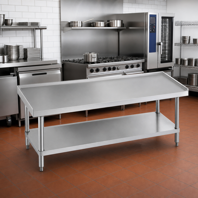 Product image #2 for Advance Tabco 84-Inch x 30-Inch Stainless Steel Equipment Stand with Adjustable Undershelf