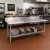 Thumbnail image #2 for Duke 84-Inch x 36-Inch Stainless Steel Work Table with 5-Inch Riser and Undershelf
