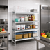 Thumbnail image #2 for Fermostock 4-Tier Stationary Starter Shelving Unit with Removable Polymer Inserts, 47W x 14D x 71H