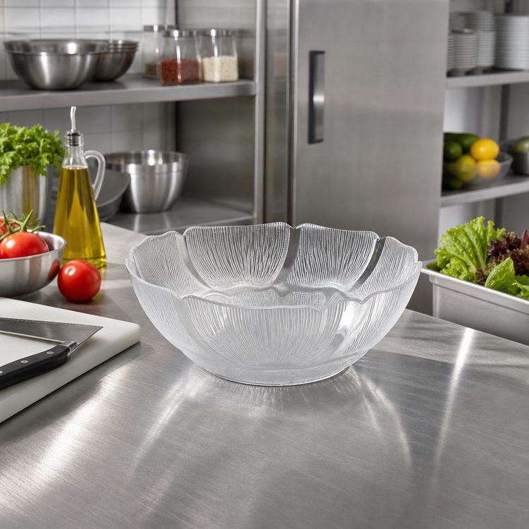 Product image #3 for Petal Mist 18 oz. 6-Inch Clear Polycarbonate Scalloped Bowl