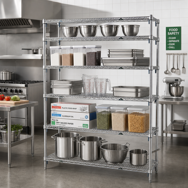 Product image #2 for Metro Super Adjustable Super Erecta 5-Shelf Chrome Plated Wire Starter Shelving Unit, 72"W x 18"D x 74"H