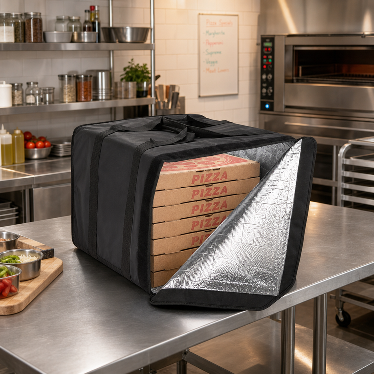 Product image #2 for Deluxe Insulated Pizza Delivery Bag, 19 x 19 x 14 Inches, Black, Holds 6 Boxes