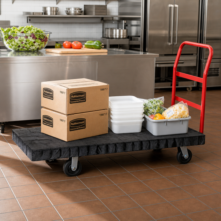 Product image #2 for Rubbermaid Commercial Heavy Duty 30 x 60 Inch Platform Truck, 2,000 lb Capacity, Black