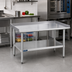 Thumbnail image #2 for Sapphire Manufacturing 30 x 24 Inch Stainless Steel Equipment Stand with Adjustable Undershelf and Splash Guard