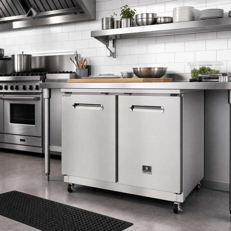 Product image #2 for Kelvinator Commercial 36-Inch ADA Height Undercounter Freezer, 2-Section, Self-Contained Rear-Mounted, 8.9 Cu. Ft.