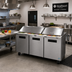 Thumbnail image #2 for Hoshizaki Steelheart 72-Inch Three-Section Mega Top Refrigerator Prep Table with 30-Pan Rail