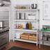Thumbnail image #2 for Fermostock 4-Tier Corner Expansion Polymer Shelving Kit, 66-Inch H x 47-Inch W x 14-Inch D