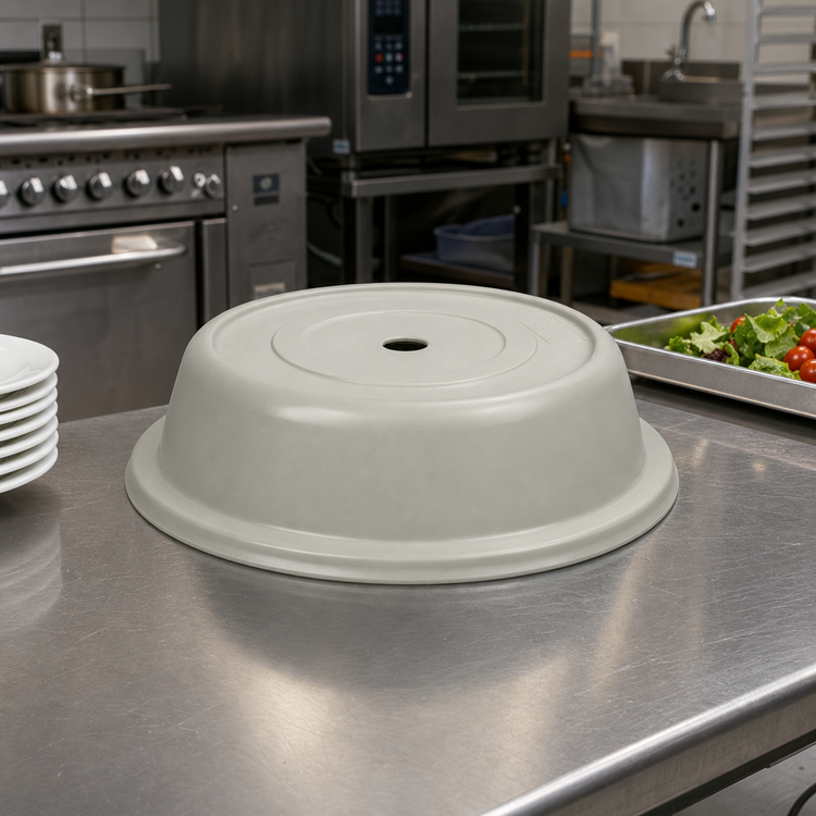 Product image #3 for Cambro Versa Camcover Round Fiberglass Plate Cover, 10-3/4 Inch Inside Diameter, Antique Parchment