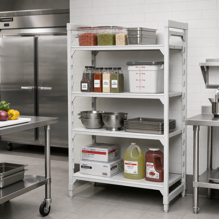 Product image #3 for Camshelving Premium 18" x 72" x 72" 4-Tier Solid Stationary Starter Shelving Unit