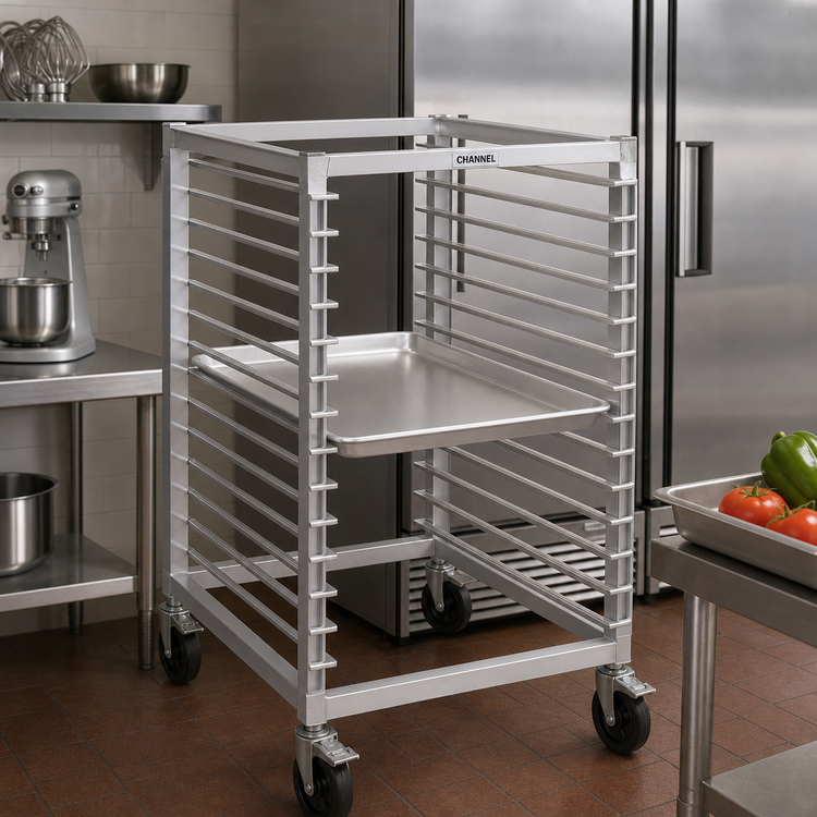 Product image #2 for Channel Manufacturing Heavy-Duty End-Load Aluminum Bun Pan Rack for Reach-In Refrigerators, 13 Full-Size Pan Capacity