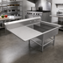 Thumbnail image #2 for John Boos Pro-Bowl 2-Compartment Platter Sink with Left Drainboard, 16/300 Stainless Steel