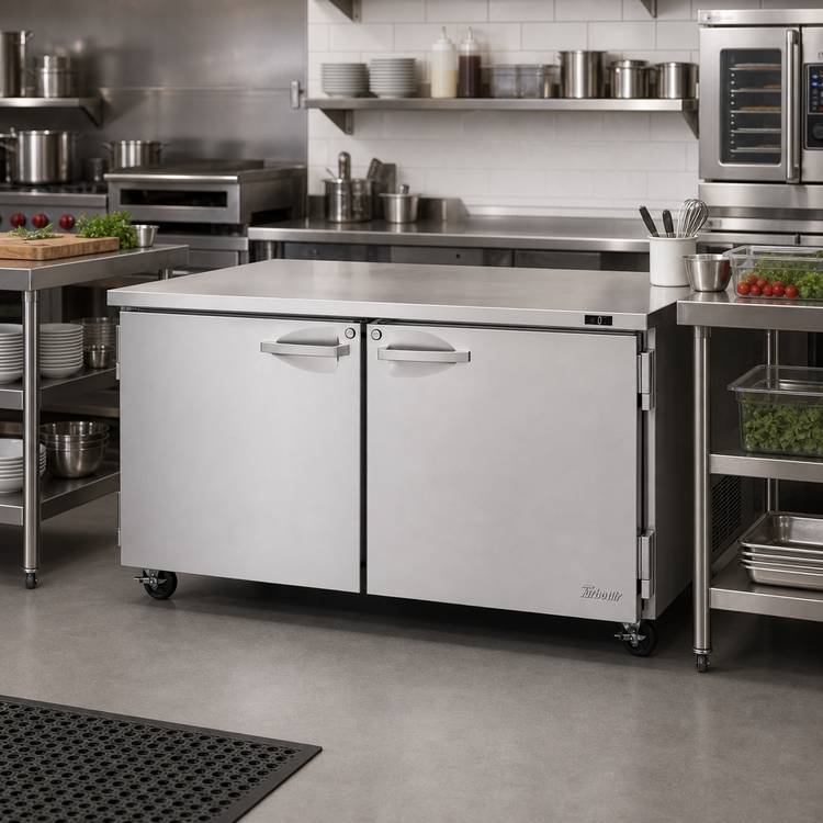 Product image #2 for Turbo Air PRO Series Two-Section Undercounter Freezer, 60-1/4 Inch Wide, Solid Doors