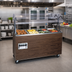 Thumbnail image #2 for Vollrath 2-Series 4-Well Mobile Hot Food Station with Enclosed Storage Base, Buffet-Style Breath Guard, Cherry Woodgrain