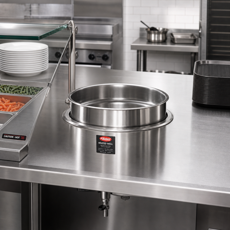 Product image #2 for Hatco HWBI-11QTD Drop-In Round Insulated Heated Well with Drain, 11 Quart