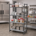 Thumbnail image #2 for Cambro Camshelving Basics Plus 4-Tier Solid Stationary Starter Unit, 24W x 48L x 64H, Brushed Graphite
