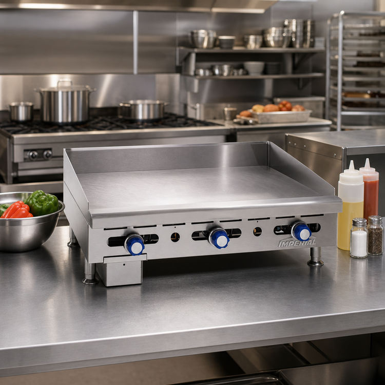 Product image #2 for Imperial IMGA-2428 Countertop Gas Griddle, 24-Inch x 24-Inch Surface, Manual Controls, 60,000 BTU