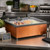 Thumbnail image #2 for TableCraft Portable Insulated Double Ice Well with Acrylic Lid, Copper Finish