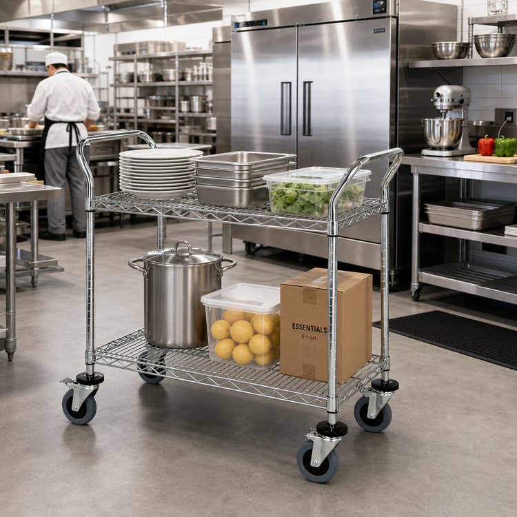 Product image #2 for Quantum Conductive 3-Shelf Utility Bus Cart, 42 x 24 x 37-1/2 Inches, 1200 lb Capacity
