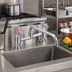 Thumbnail image #2 for BK Resources OptiFlow Heavy Duty Deck Mount Manual Faucet with 14-Inch Swing Spout, 8-Inch Centers