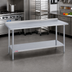 Thumbnail image #2 for Duke Deluxe 48-Inch x 36-Inch Stainless Steel Work Table with 1-1/8-Inch Straight Riser and Undershelf
