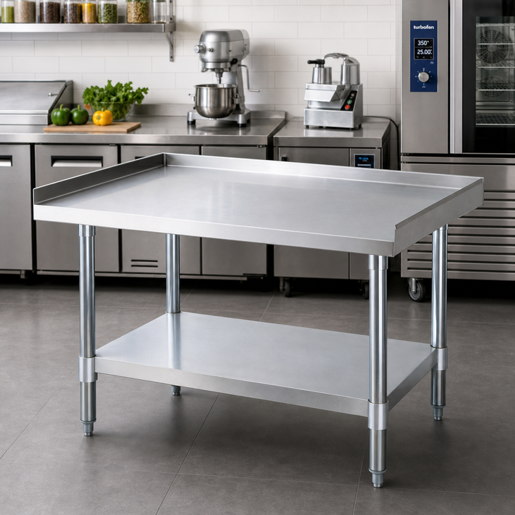 Product image #2 for Turbo Air 30 x 72 Inch 18 Gauge Stainless Steel Equipment Stand with Galvanized Legs and Undershelf
